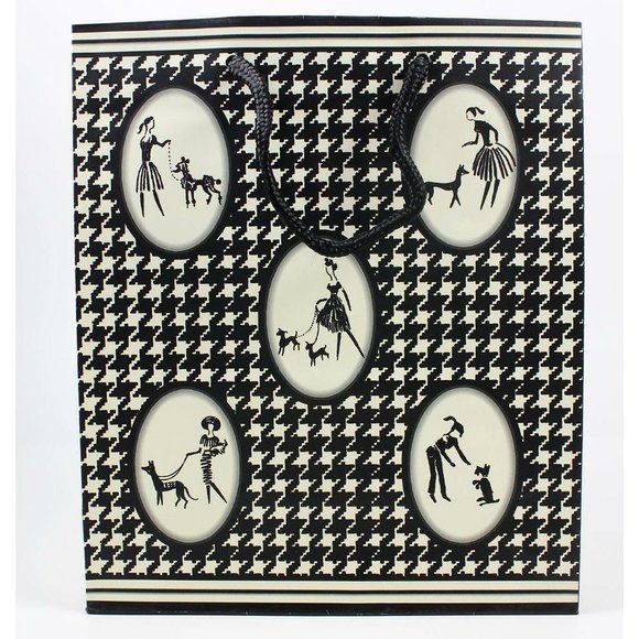 Present Perfect B&W Houndstooth Fashionable Ladies & Dogs Gift Bags Lot of 3 - Picture 8 of 11